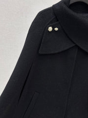 Double-faced wool cape jacket