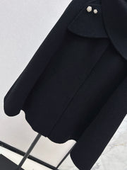 Double-faced wool cape jacket