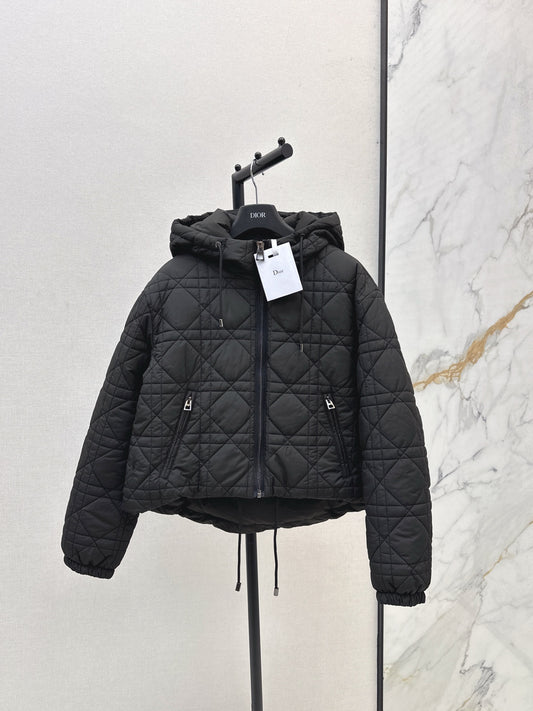 Plaid Hooded Down Jacket