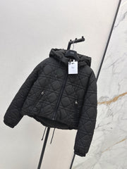 Plaid Hooded Down Jacket