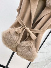 Fox fur collar vest