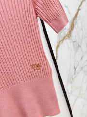 Embroidered short-sleeved sweater