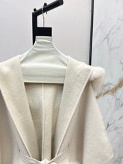 fox fur trim cape coat