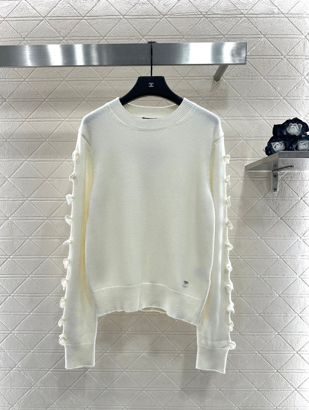 Solid Bow Knit Sweater