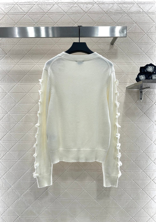 Solid Bow Knit Sweater