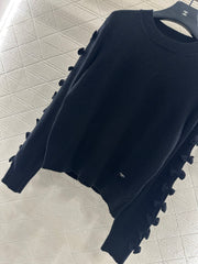 Solid Bow Knit Sweater