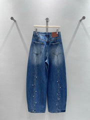 Vintage rhinestone-embellished jeans