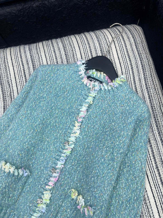 heavy handmade lace round neck jacket