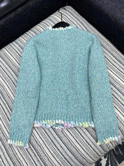 heavy handmade lace round neck jacket