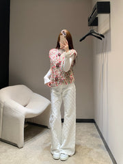 Vintage chunky-knit three-button vest