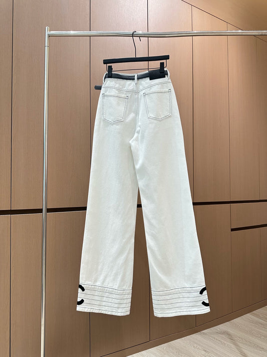 White Jeans [With Belt]