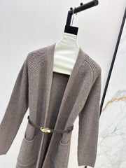 A relaxed mid-length knitted jacket