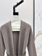 A relaxed mid-length knitted jacket