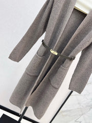 A relaxed mid-length knitted jacket