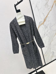 A relaxed mid-length knitted jacket