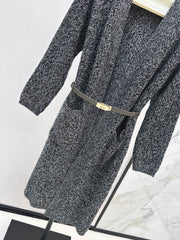A relaxed mid-length knitted jacket