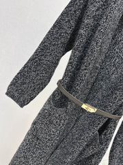 A relaxed mid-length knitted jacket