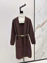 A relaxed mid-length knitted jacket