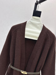 A relaxed mid-length knitted jacket