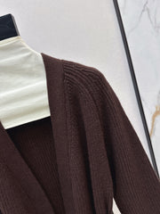 A relaxed mid-length knitted jacket