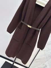A relaxed mid-length knitted jacket