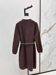 A relaxed mid-length knitted jacket