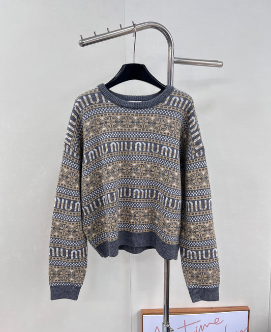 floral lettering knitted top