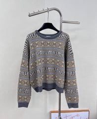 floral lettering knitted top