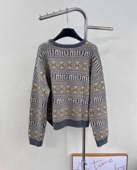 floral lettering knitted top