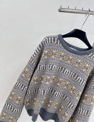 floral lettering knitted top