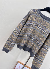 floral lettering knitted top
