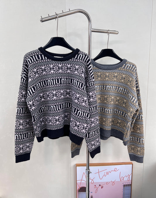 floral lettering knitted top