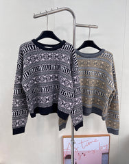 floral lettering knitted top