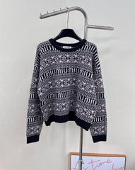 floral lettering knitted top