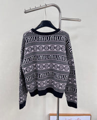 floral lettering knitted top