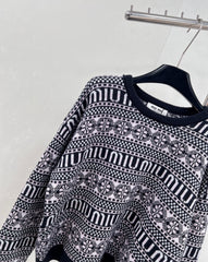floral lettering knitted top