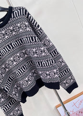 floral lettering knitted top