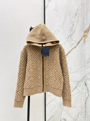 Cashmere and wool hooded jacket