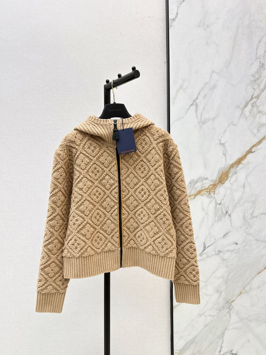 Cashmere and wool hooded jacket