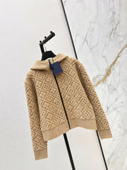 Cashmere and wool hooded jacket
