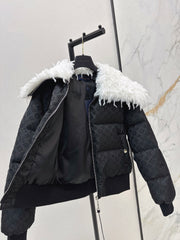 Subtle Embossed Short Down Jacket