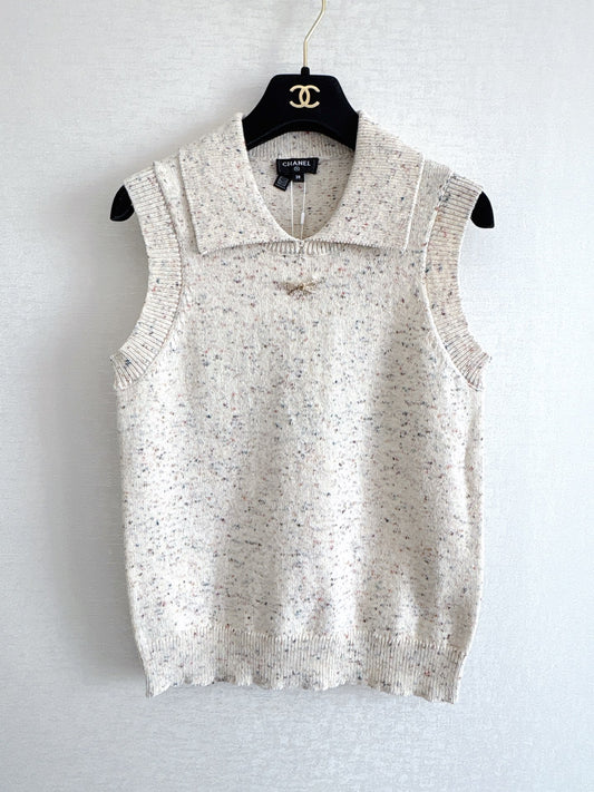 Collared Knitted Vest