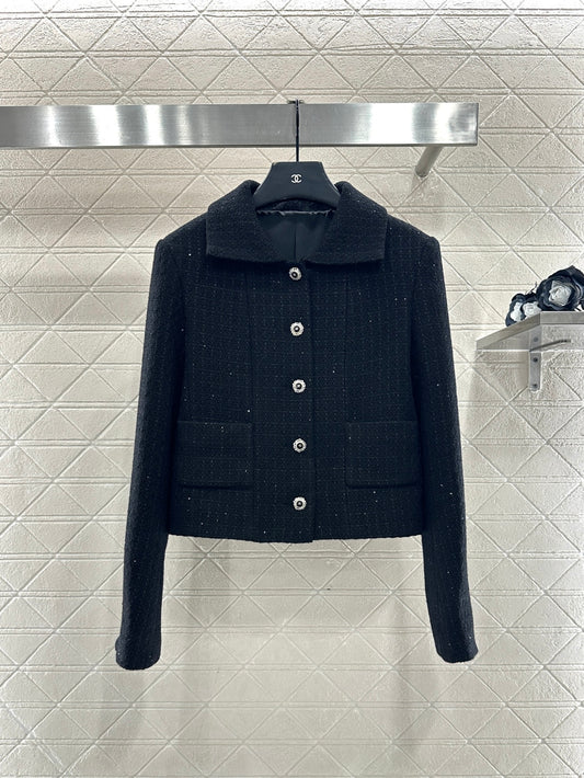Plaid Tweed Sequined Dress Jacket