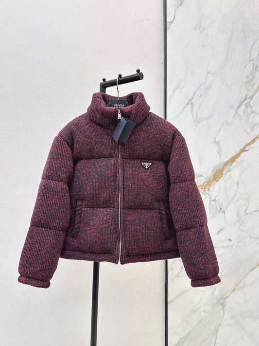Wool Knit Down Puffer Jacket