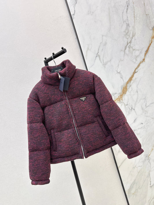 Wool Knit Down Puffer Jacket