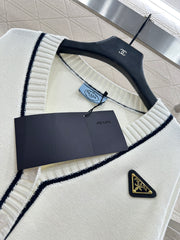 Color-blocked knit cardigan with bound edges