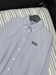 Plaid Collared Appliqué Embroidered Short Shirt