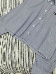 Plaid Collared Appliqué Embroidered Short Shirt