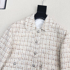 Woven Tweed Collared Coat