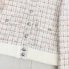 Woven Tweed Collared Coat